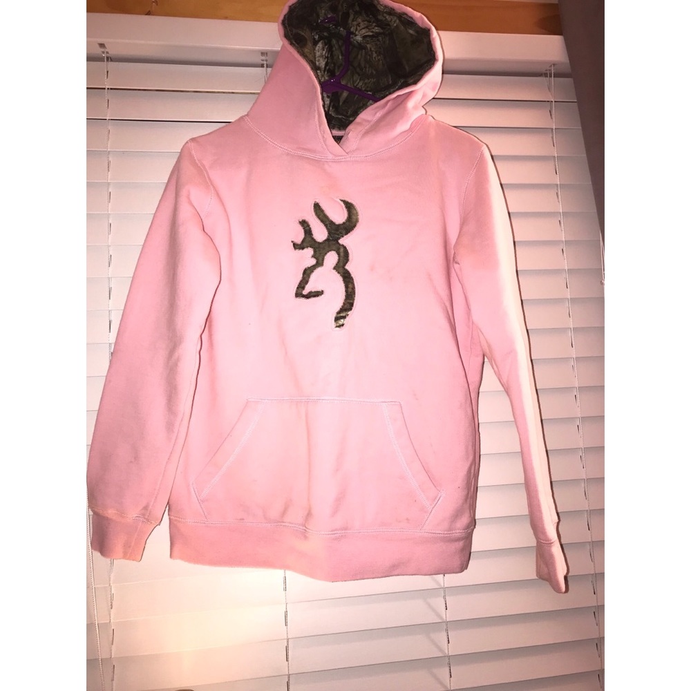 Pink browning hoodie